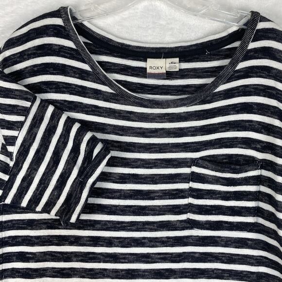Roxy Womens S Get Together Black White Striped Preppy Nautical Beach Mini Dress - Picture 1 of 8